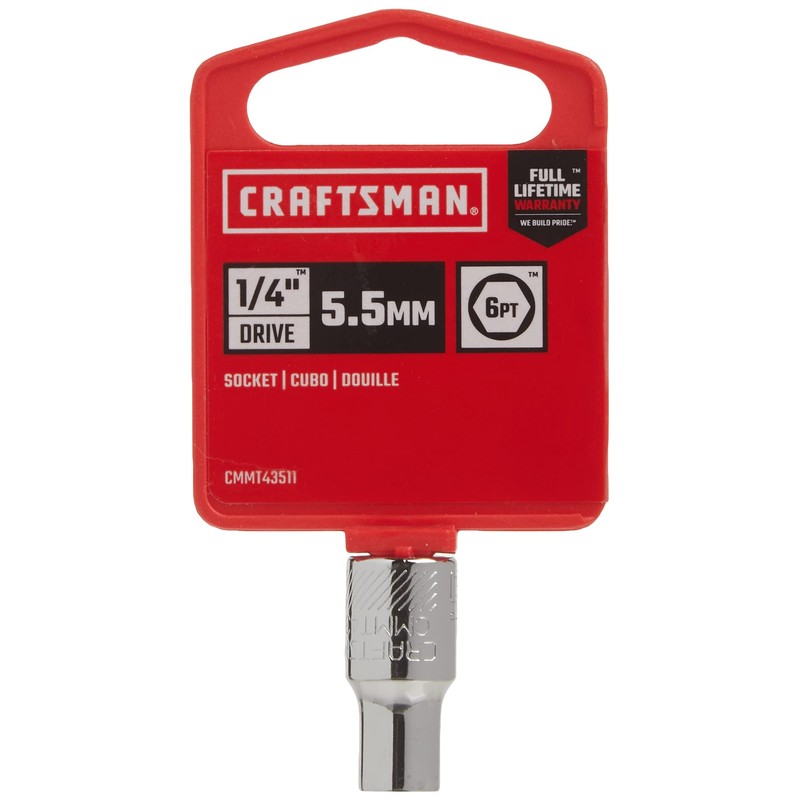CRAFTSMAN Shallow Socket, Metric, 1/4-Inch Drive, 5.5mm, 6-Point (CMMT43511)