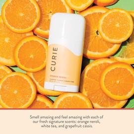 Curie All-Natural Deodorant for Men and Women | Aluminum-Free, Paraben-Free, Cruelty-Free | Orange Neroli