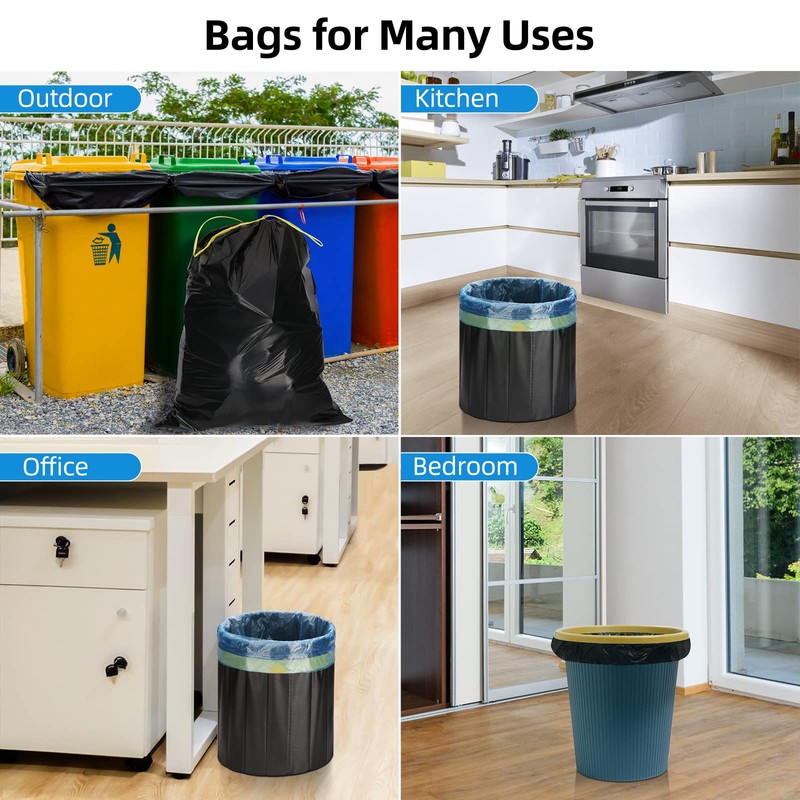 O2frepak 125Liter Large Kitchen Drawstring Trash Bags,Heavy Duty,Tasteless,Strong and 80x100cm