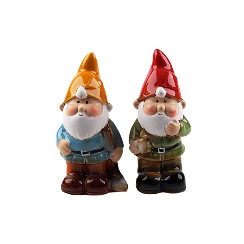 BWG High Glaze 14cm Garden Gnomes - Ceramic Yellow Red