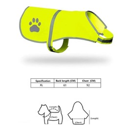 Pet Dog High Visibility Vest, Dog Safety Reflective Vest, Safety Vest Pet Dogs, Safety Vest Safety Harness for Keeps the Dog Visible, Safe from Cars Hunting Accidents, XL