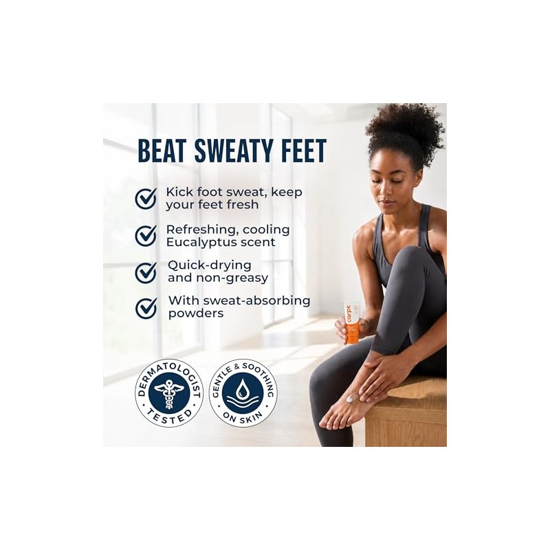 Carpe Antiperspirant Foot Lotion (Prevent Sweaty Feet, Block Sole Sweat)