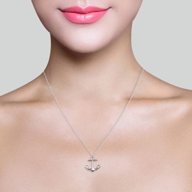 Sofia Milani - 50127A Women's Necklace 925 Silver Anchor Maritime Pendant, Sterling Silver, No Gemstone