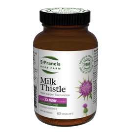 St. Francis Herb Farm St. Francis Herb Farm Milk Thistle Capsules | Supports Healthy Liver Function | Liver Detox | Antioxidant | Gluten-Free | Alcohol-Free | Non-GMO | Lactose-Free | 60 Vegicaps