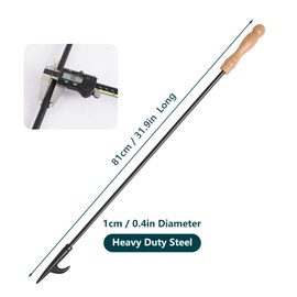 Fireplace Poker,Rust Resistant Black Finish,Heavy Duty Wrought Iron Steel,Decorative Look and Finish,Multi Use Tip, Indoor and Outdoor Use