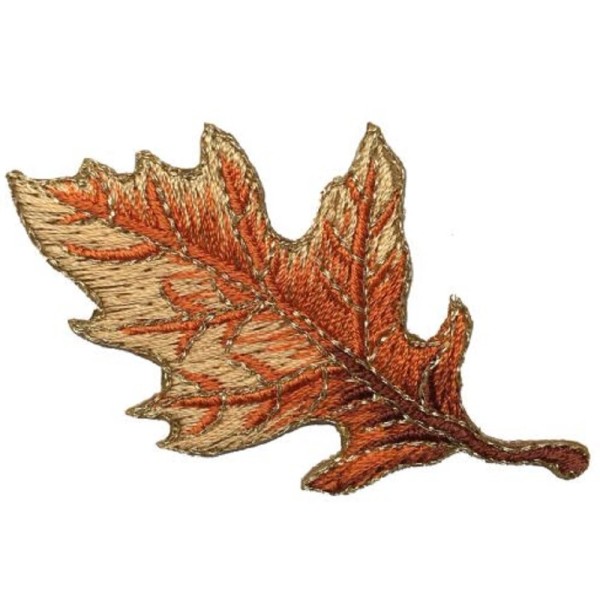 Patch Parlor Autumn Fall Leaf Applique Patch - Tan and