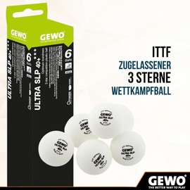 Gewo Ultra SLP 6 Piece Ball without Seam/Maximum Roundness Table Tennis Ball, White, 40, white, 40