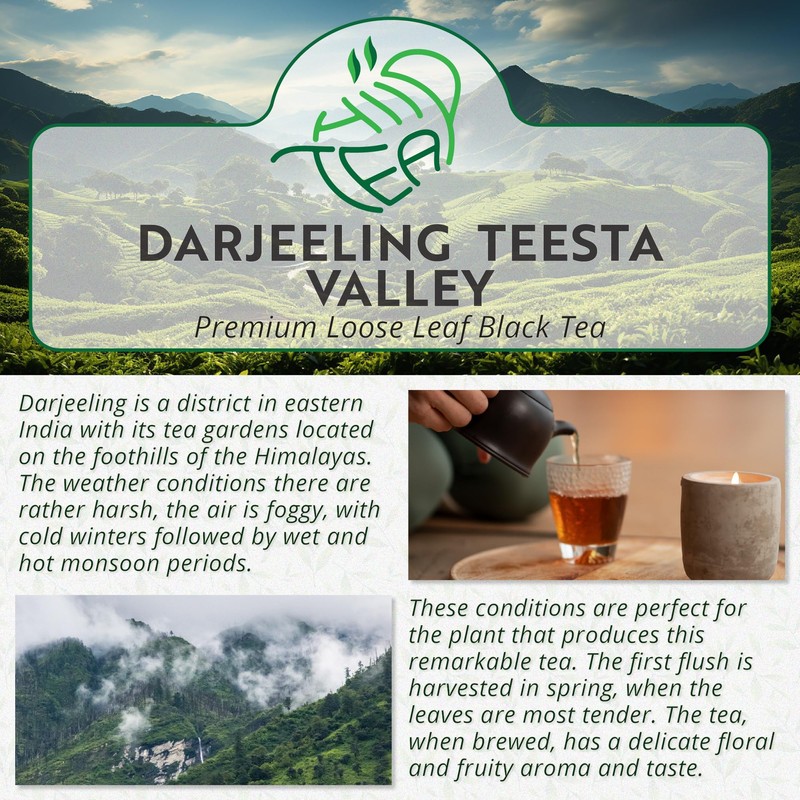 Darjeeling Teesta Valley Premium First Flush FTGFOP1 Black Loose Leaf