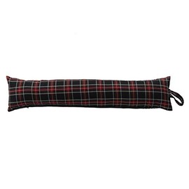 Classic Home Store Black Stewart Tartan Draught Excluder Check French Patio Door Long Draft Stopper (3ft)