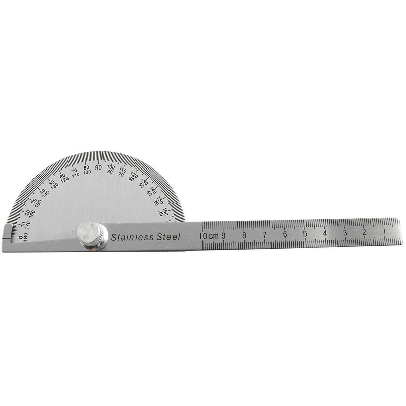 SQXBK Stainless Steel 180 Degree Protractor Angle Finder Arm Rotary