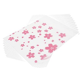 Bitray 200 PCS Self Sealing Sakura Pattern Candy Bags Self Adhesive Pink Cookie Bags Gift DIY Bags
