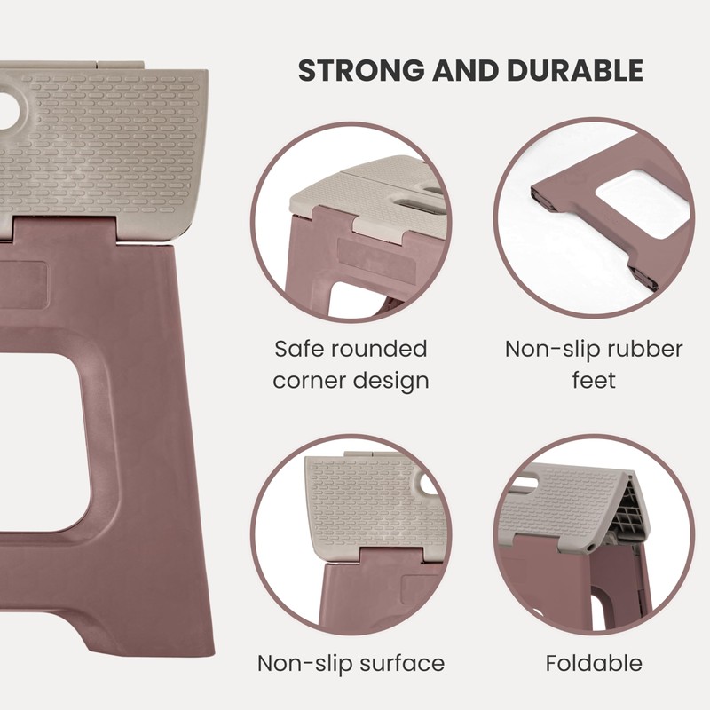 Vigar Compact Step Stool Foldable, 10-1/2-inch Step Stools for Adults