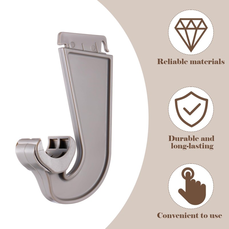 Wonderjune 4 Pcs Closet Rod Hooks Plastic Snap-in Support Brackets