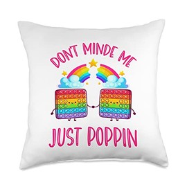 Pop It Rainbow Fidget Toy for Kids Throw Pillow