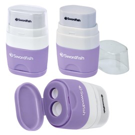 Swordfish ‘Twin Combo’ Pastel Double-Hole Pencil Sharpener and Eraser[Pack of 1] Assorted Colours [40381]