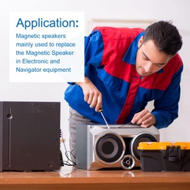 DMiotech 4 Pack 1W 8 Ohm 15mm Diameter Mini DIY Magnetic Speaker Internal Replacement Loudspeaker with Wire for Mobile Phone Black