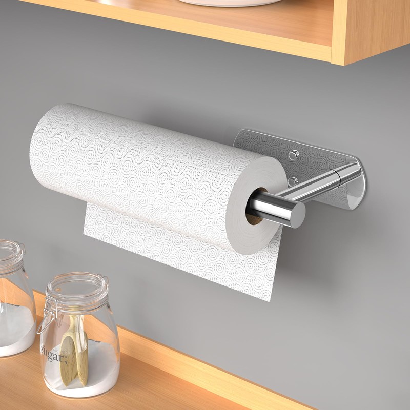 VAEHOLD Self Adhesive Paper Towel Holder Under Cabinet Mount, Wall