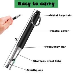 LUESBOEK Dog Whistle to Stop Barking,2pack Adjustable Pitch Ultrasonic Silent Dog Whistles, Dog Training Tools,Stop Neighbors Dog from Barking,Pet Recall, Stop Dog Attack,with Black Lanyard (Black)