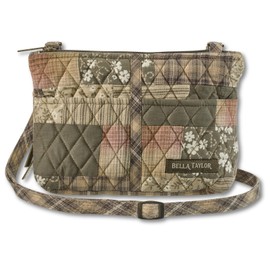 Bella Taylor Essentials Crossbody Bag | Small Cotton Crossbody Purse For Women with Built In Wallet | Woodland Patch