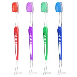 Tyqour 4 Pack Braces Brushes for Teeth with Interproximal Head, Orthodontic Toothbrush for Braces, Double Ended Soft Bristles for Ortho Brace Teeth Cleaning