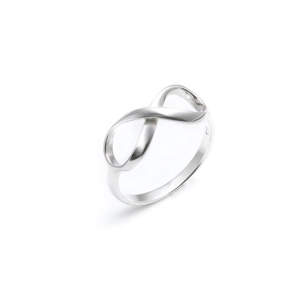 Silverly Women's 925 Sterling Silver Simple Infinity Symbol 8 Band
