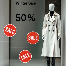 3‑Pack "SALE" stickers 290 mm Round Shop Window Vinyl Decals for Storefront Events,  – Indoor / Outdoor Retail Signage