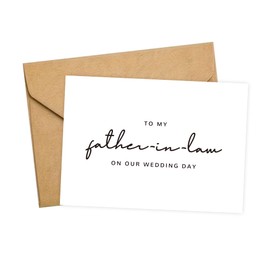GroomBrideGifts Father In Law Wedding Day Card, Father In Law Of The Bride/Groom Gifts, To My Father In Law On Our Wedding Day. （Father-in-Law B）
