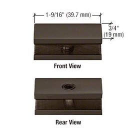 C.R. LAURENCE NDC60RB CRL Oil Rubbed Bronze No-Drill Fixed Panel Glass Clamp