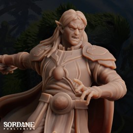 Arcane Minis Umbriel Dark Elf Bard - Pose 1a | Sordane Publishing | D&D Miniature