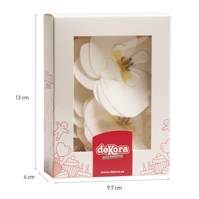 Pack of 10 Orchids in Wafer Edible Decorations for Cakes,