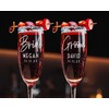 Personalize It Engraved Champagne Glasses Set for the Bride and
