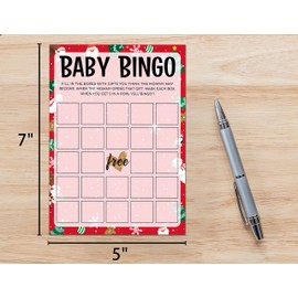 Huastatewolf Baby Shower Game Cards, Baby Bingo Game, Christmas Party Cards for Gender Neutral, Set of 30 Cards(Chris006)