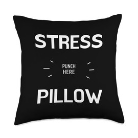 Stress Relief Punch Here Throw Pillow