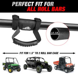 Frokom UTV Grab Handles,Roll Bar Grab Handles for 1.5 to 2" Roll bar cage Fit for Polaris RZR, Can Am X3, Kawasaki Mule Teryx, Honda Pioneer, Wildcat, CFMoto Zforce, Yamaha Rhino-2 PCS Black