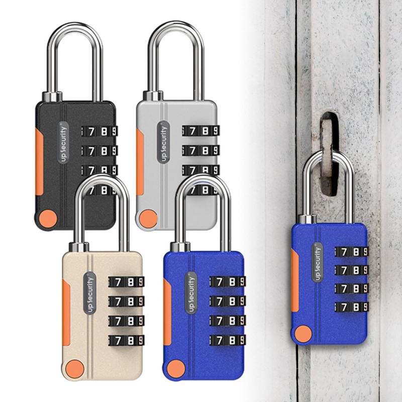 4pcs Locker Padlocks,Stylish Suitcase Locks with Code,Rustproof Luggage Locks for