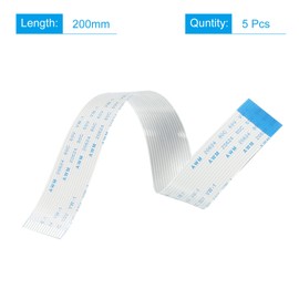 sourcing map Flat Cable 16 Pins 1.0 mm 200 mm for 3D Printer Camera Connector B Type Pack of 5