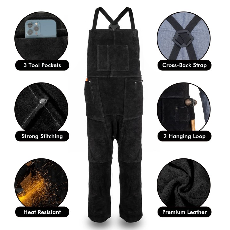 Leather Welding Apron Split Leg for Men and Women,Heavy Duty