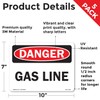 Gas Line OSHA Danger Vinyl Decal Label 10 Inch x