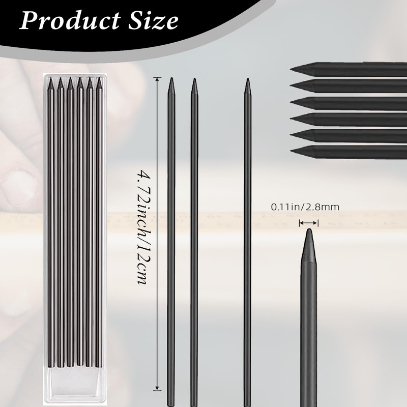 PLATEYTR Pack of 36 2.8 mm Leads for Carpenters Pencil,