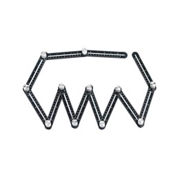 12 Side Multi Angle Measuring Ruler Ceramic Tile Hole Punch Locator,12 Fold Angle Finder Tool,Aluminum Alloy Angle Measuring Ruler for Craftsmen Handymen Builders Carpenters