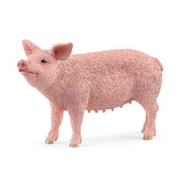Schleich Farm World Realistic Pig Figurine - Highly Detailed and Durable Farm Animal Toy, Fun and Educational Play for Boys and Girls, Gift for Kids Ages 3+