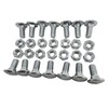 Unifizz 28PCS Stainless Steel Chrome-Capped Bumper Bolts and Nuts Kit