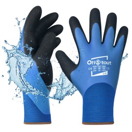 Thermal Work Gloves for Cold Weather, Waterproof Winter Gloves, Touchscreen, Super Grip, for Gardening, Fishing, Car Washing, Freezer Gloves, Blue, Large