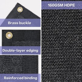 ZGR 3' x 4' Privacy Fence Screen Heavy Duty Windscreen Cover Shade Net Cloth Fencing Fabric Mesh Tarp with Brass Grommets and Cable Zip Ties, 160 GSM 90% UV Blockage, Black