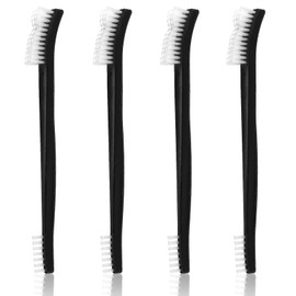 Tyqour 4 Stück Doppelseitige Reinigungsbürsten Doppelseitiges Nylon Reinigungsbürsten Steife Borsten Mini Kunststoff Allzweck Detail Bürste Kleine Detailing Fugenbürsten für Küchenspüle Badezimmer