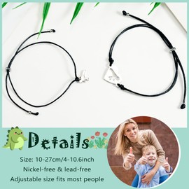 MANVEN Mother Son Gift Dinosaur Matching Bracelet Mommy and Me Gift Wish Bracelets Back To School Gift First Day of School Gift Boys Gift for Teenage Separation Anxiety Gift for Boys Grandson