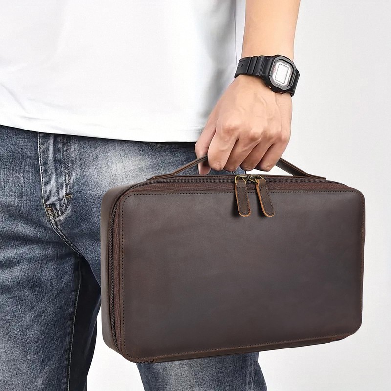 Polare Full Grain Leather Travel Sunglasses Organizer Case, Multiple Pairs