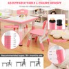 KOTEK Kids Table and Chairs Set of 4, Height Adjustable