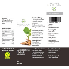 Ashwagandha Extract High Dosage, 15 ml, Liposomal | Maximum Bioavailability, Vegan Drops, High Quality & Pure