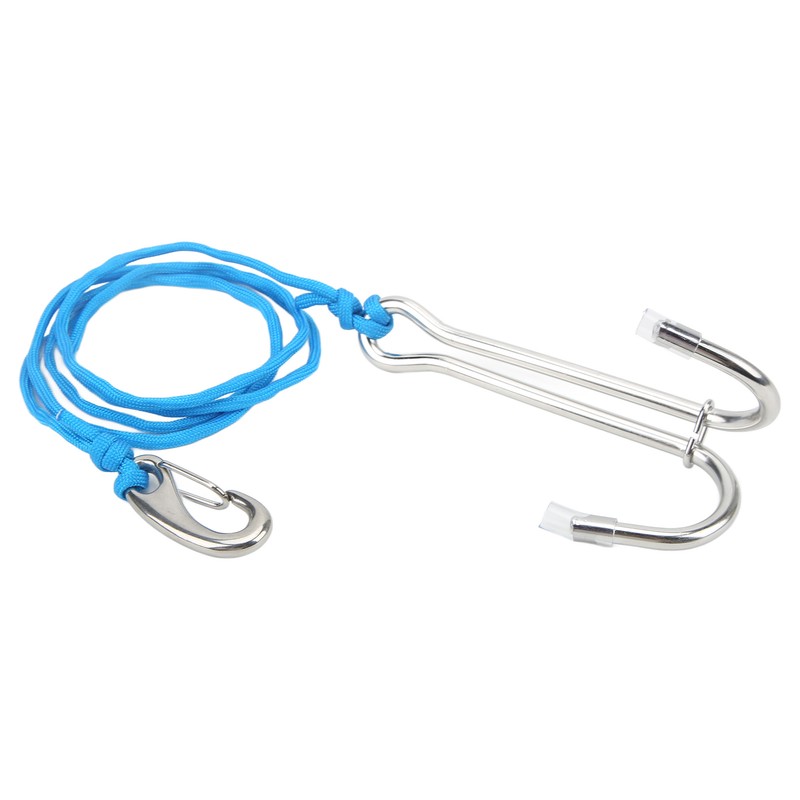Diving Hooks Stainless Steel Double Reef Hook with Spiral Coil